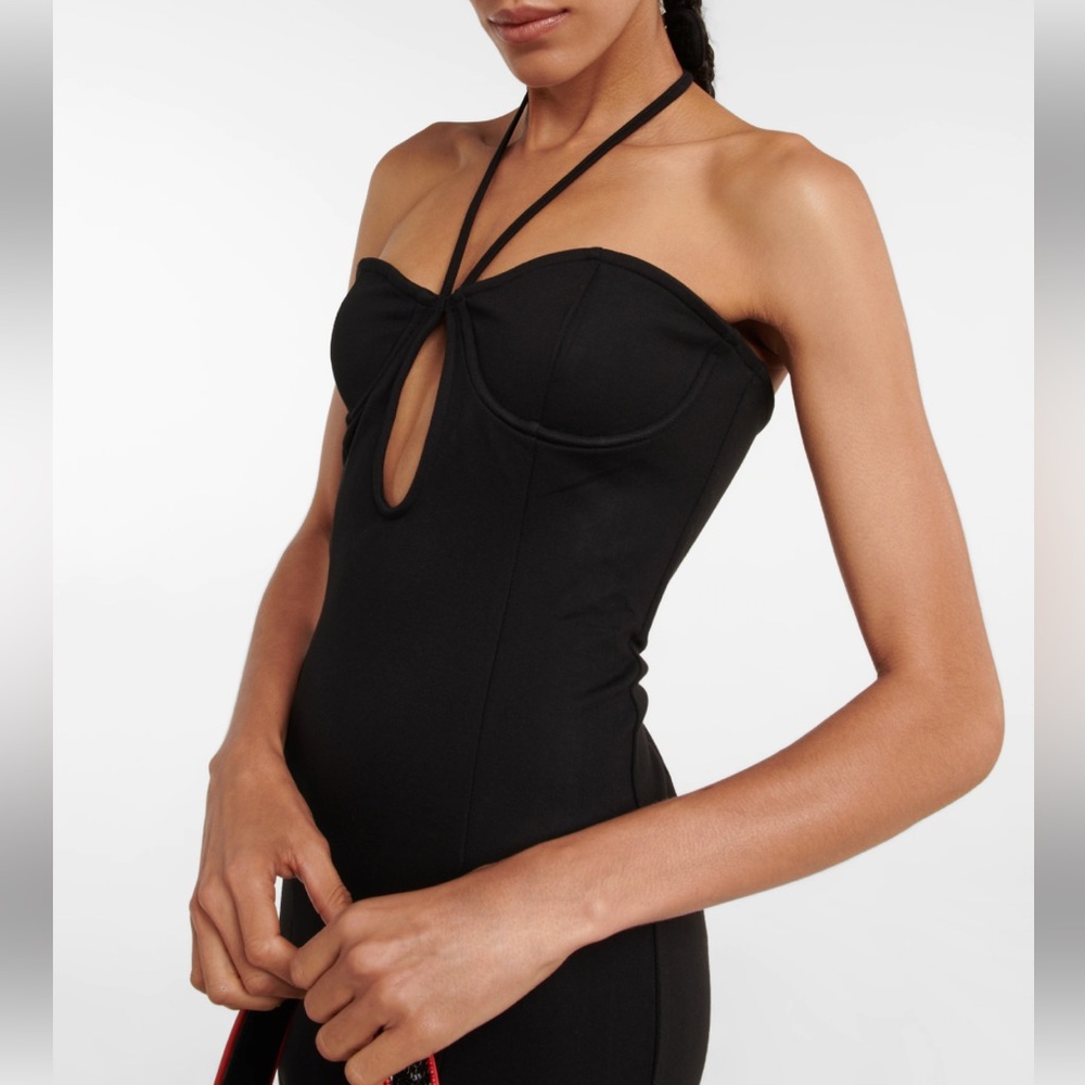 STAUD Black Halter Maxi Dress with Front Keyhole - Picture 4 of 14
